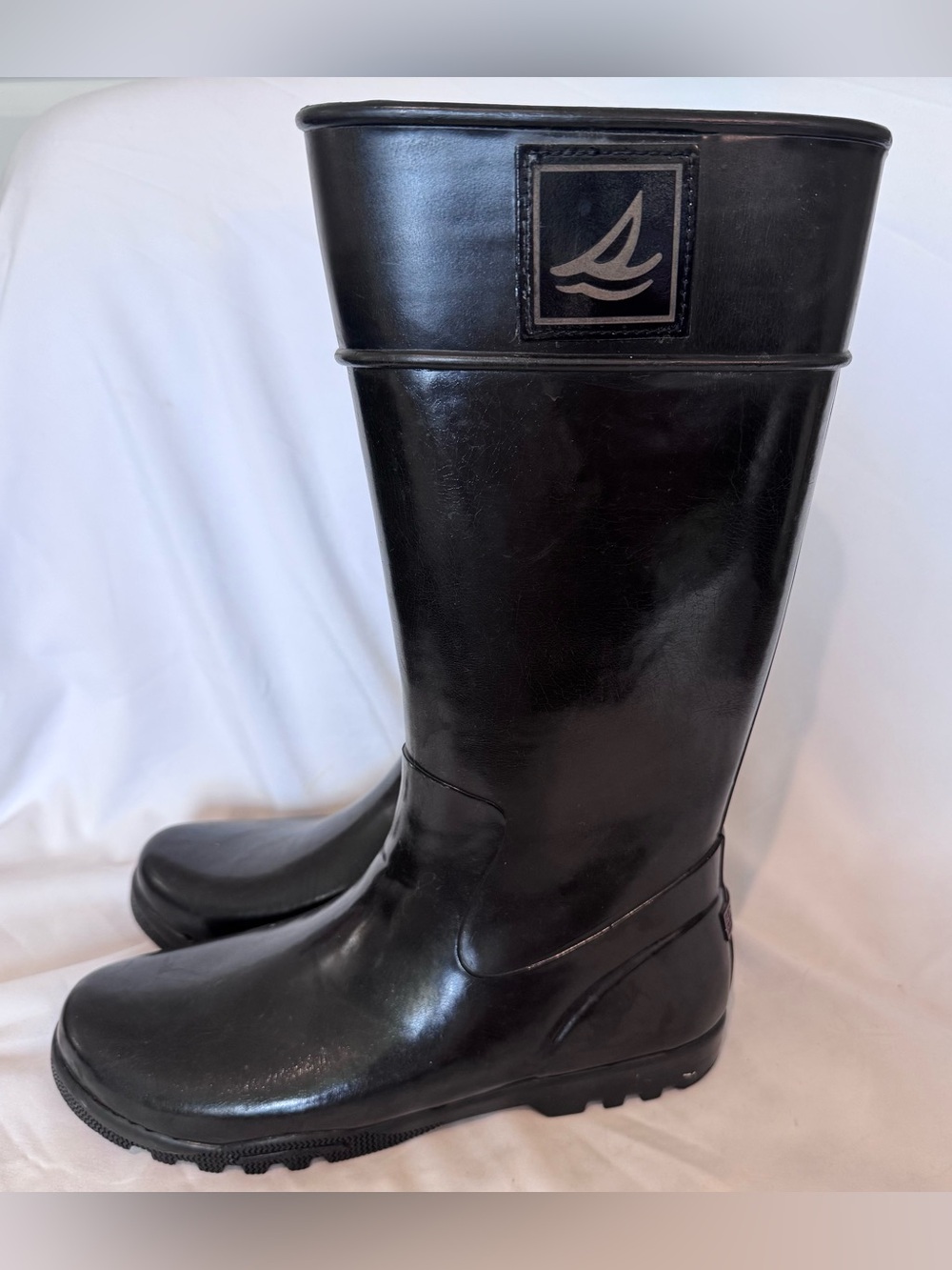 Sperry Top-Sider Pelican Rain Boots Black Women’s Size 9 Waterproof Lined Warm